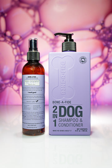Papaya + Passionfruit - 2 in 1 Dog Shampoo & Conditioner + Dog Deodoriser (Pamper Pack)