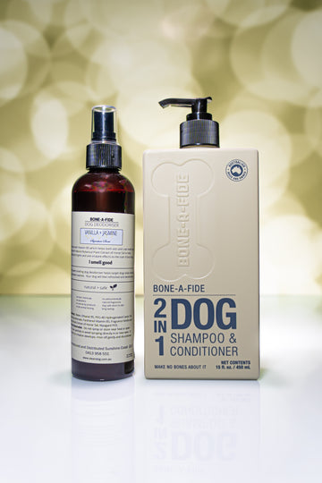 Vanilla & Jasmine - 2 in 1 Dog Shampoo & Conditioner + Dog Deodoriser (Pamper pack)