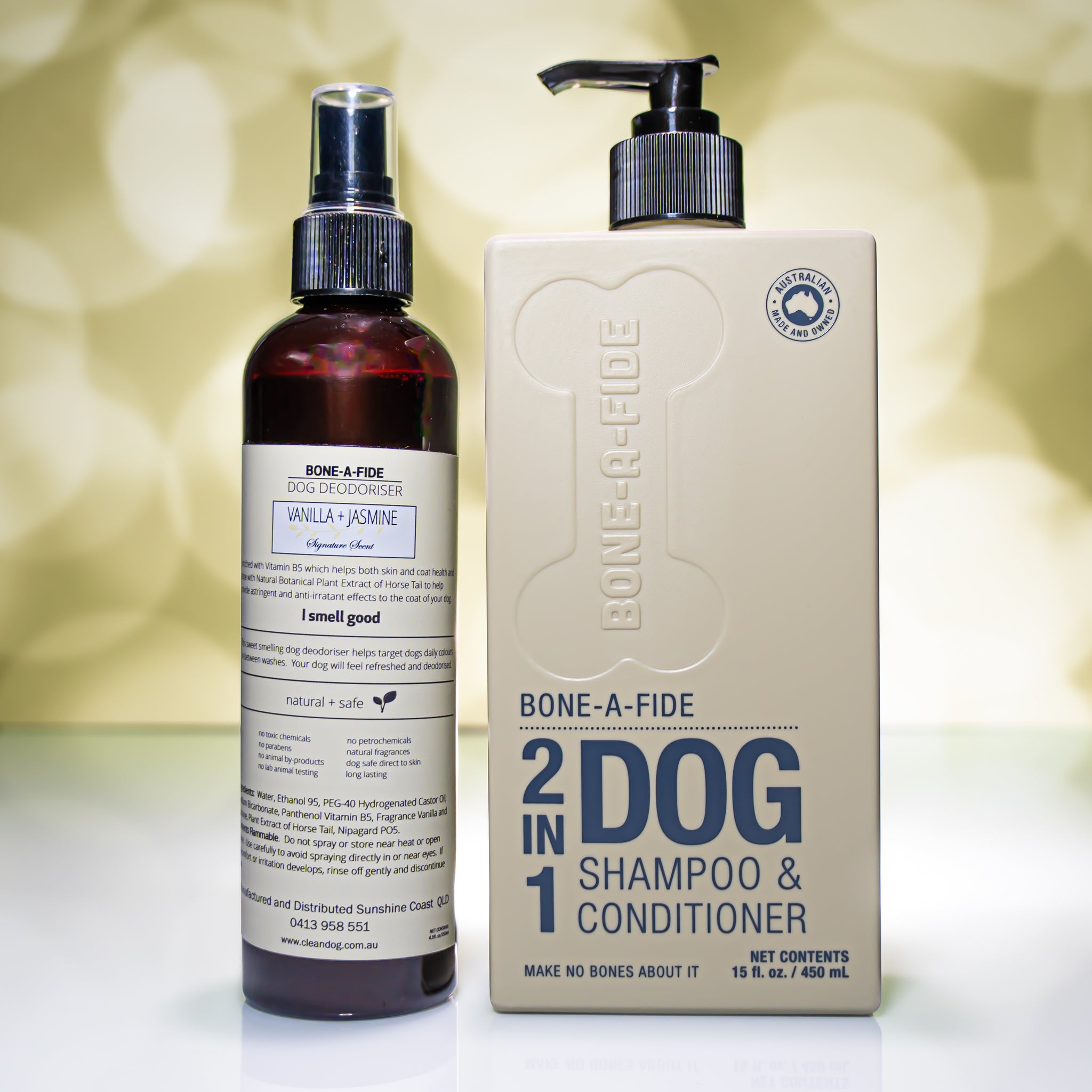 Vanilla & Jasmine - 2 in 1 Dog Shampoo & Conditioner  +  Dog Deodoriser (Pamper pack)