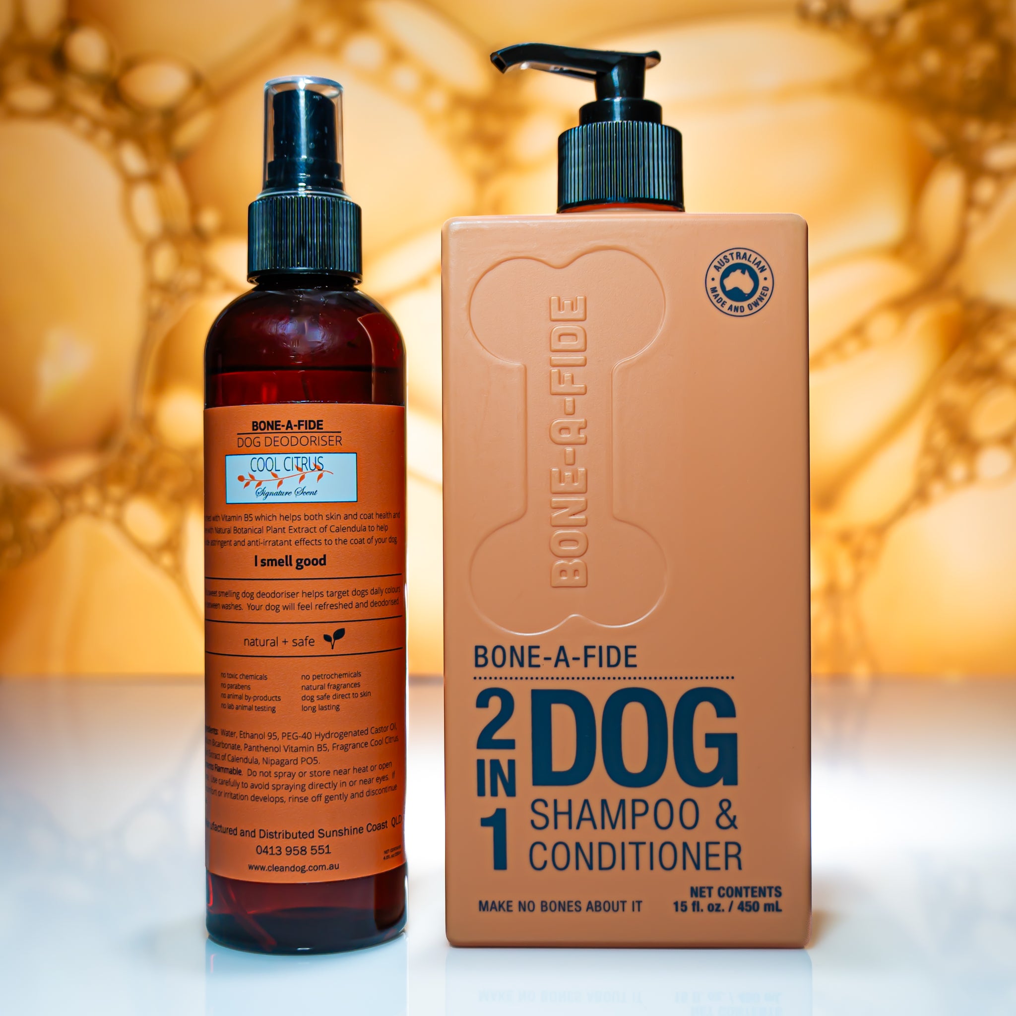 Cool Citrus - 2 in 1 Dog Shampoo & Conditioner + Dog Deodoriser (Pamper Pack)