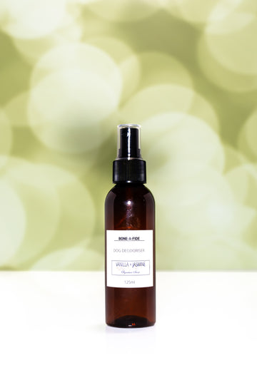 NEW - Travel sized (Pamper Pack) 125ml - Vanilla + Jasmine - 2 in 1 Dog Shampoo & Conditioner + Dog Deodoriser